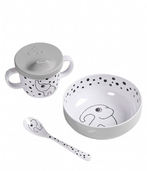 Image de 'DD set de repas bol/tasse/cuillière grey'