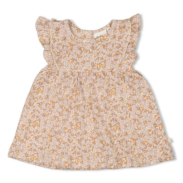 Image de 'Jurk ruches AOP - Flower Field Creme 74'