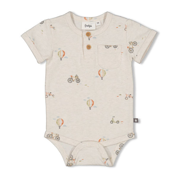 Bild von Romper AOP k/m - Mini Adventurer Offwhite melange 74