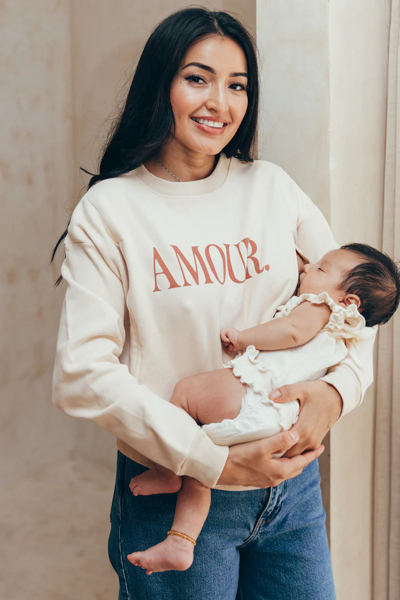 Bild von Sweat-shirt d'allaitement AMOUR L