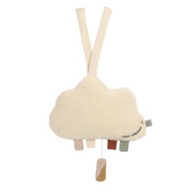 Peluche musicale tricotée - Nuage, milky rose