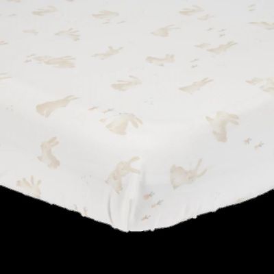 Drap housse 60X120Cm Blanc Baby Bunny