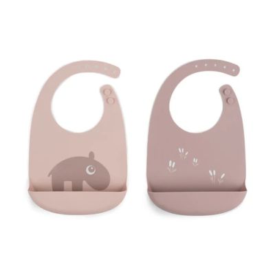 Bavoir silicone lot de 2 - Ozzo - Rose