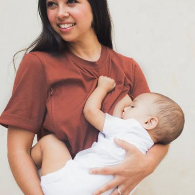 T-shirt d'allaitement MARRON S