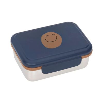 Boîte à goûter inox enfants - Little Gang, Sourire marine
